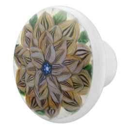 Pomo De Cerámica Boho Gold Leon Flower Victorian