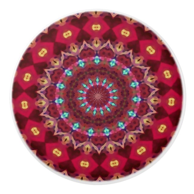 Pomo De Cerámica Boho Quilt Ceramic Knob (Anverso)