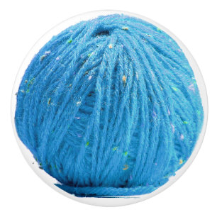 Pomo De Cerámica Bola azul del hilado - diversión de punto astuta