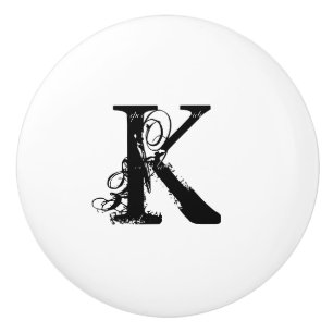 Pomo De Cerámica Bolas de cerámica blanca monogramo personalizado
