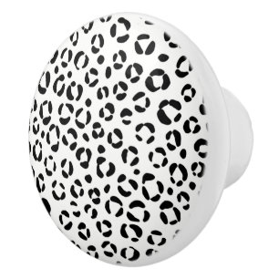 Pomo De Cerámica Bolsa de Sherpa de impresión para animales de B&W