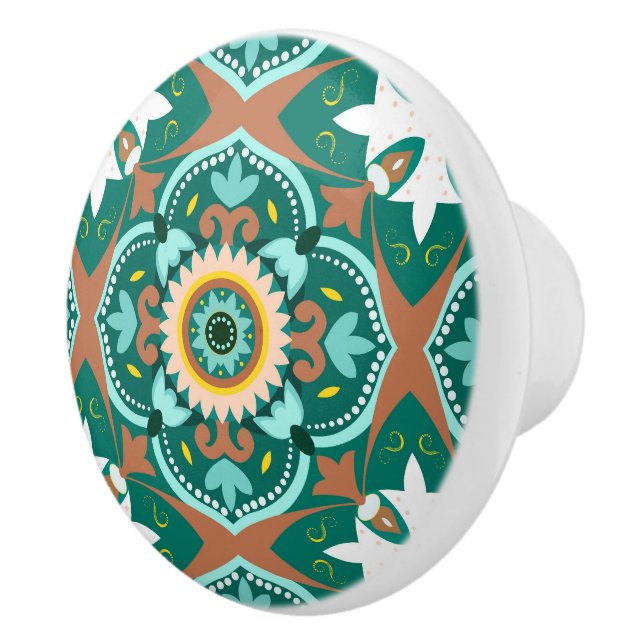 Pomo De Cerámica 💚 💛 Bonitas baldosas marroquíes (Derecha)