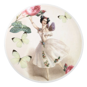 Pomo De Cerámica Bonito Ballerina Fairy Ceramic Pull