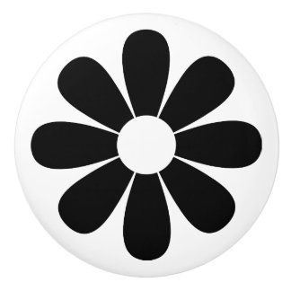 Pomo De Cerámica Bonito Black Daisy