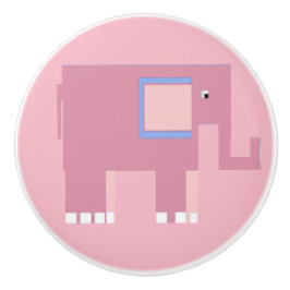 Pomo De Cerámica Bonito Niña rosa elefante