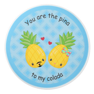 Pomo De Cerámica Bonito piña tropical Pina colada romántica