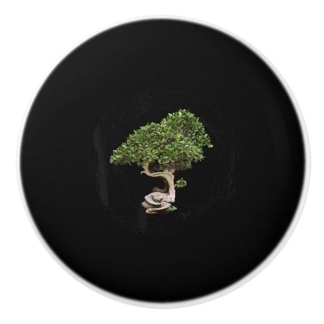 Pomo De Cerámica bonsai tree enso círculo calilizen (Anverso)