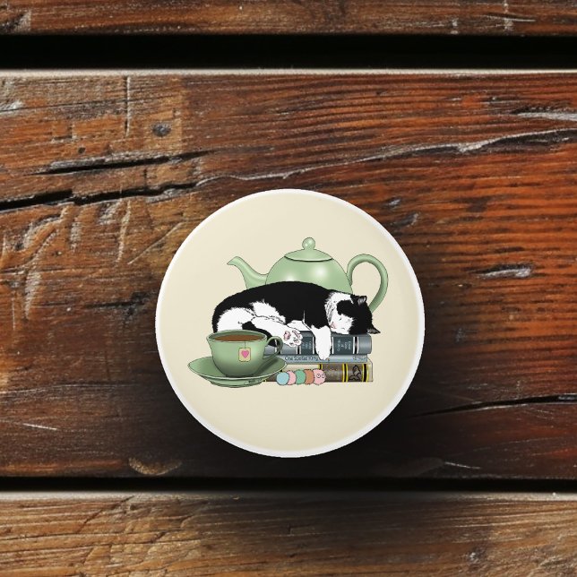 Pomo De Cerámica Books Cat Tea Cute (Subido por el creador)