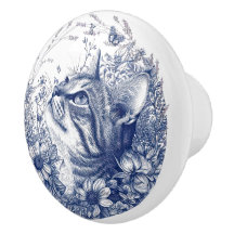 Borde azul para gatos y lavanda