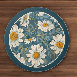 Pomo De Cerámica Bordeado Art Nouveau Shasta Daisy