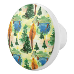 Pomo De Cerámica Bosque acuático