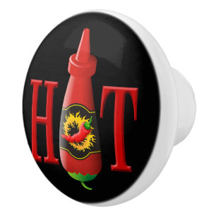 Pomo De Cerámica Botella de salsa picante