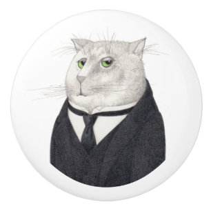Pomo De Cerámica BOTLER CAT Cubierta del cajón de cerámica