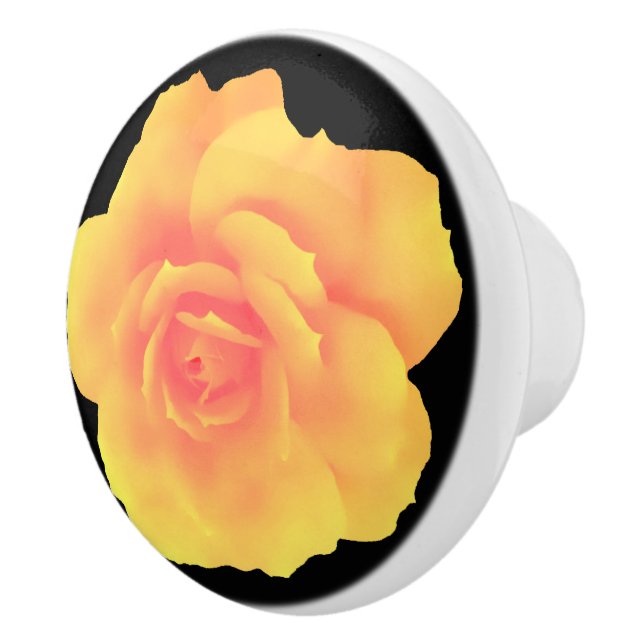 Pomo De Cerámica botón Apricot Rosa del gabinete (Derecha)