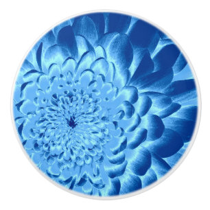 POMO DE CERÁMICA BOTÓN AZUL DEL CAJÓN DE LA FLOR