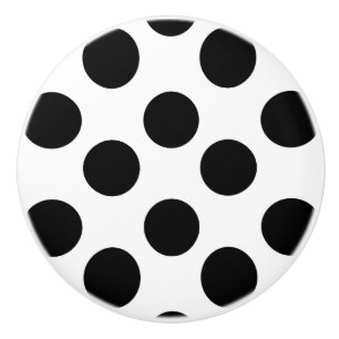 Pomo De Cerámica Botón blanco y negro de los muebles del lunar