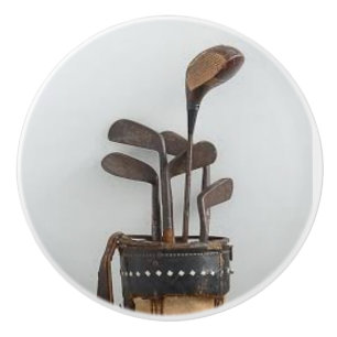Pomo De Cerámica Botón de cerámica con la bolsa de golf y los clu
