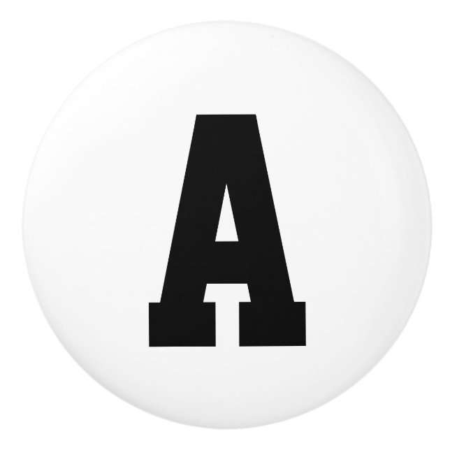 Pomo De Cerámica Botón de cerámica de la letra colegial (Anverso)