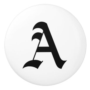 Pomo De Cerámica Botón de cerámica de la letra gótico