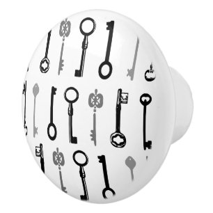 Pomo De Cerámica Botón de cerámica de la llave maestra del vintage