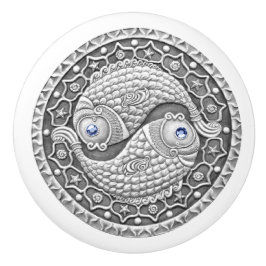 Pomo De Cerámica Botón de cerámica de Piscis