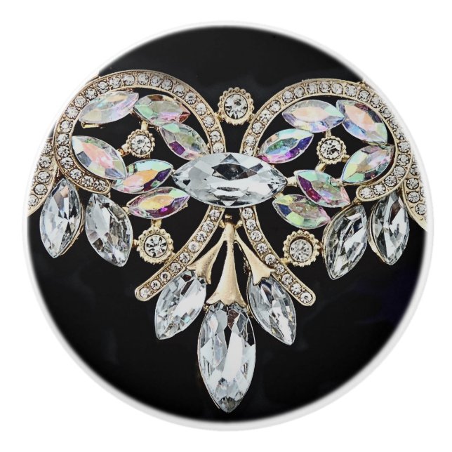 Pomo De Cerámica Botón de cerámica del collar de diamantes (Anverso)