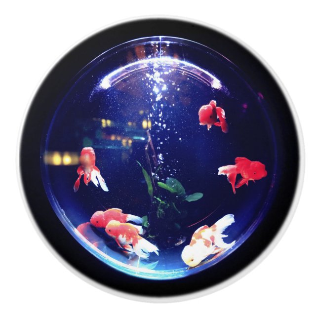 Pomo De Cerámica Botón de cerámica del cuenco del Goldfish (Anverso)