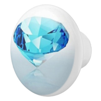 POMO DE CERÁMICA BOTÓN DE CERÁMICA DEL DIAMANTE AZUL
