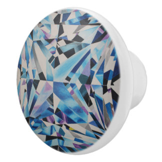 Pomo De Cerámica Botón de cerámica del diamante de cristal