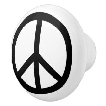 Botón de cerámica del diseño del signo de la paz