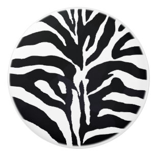 Pomo De Cerámica Botón de cerámica del estampado de zebra
