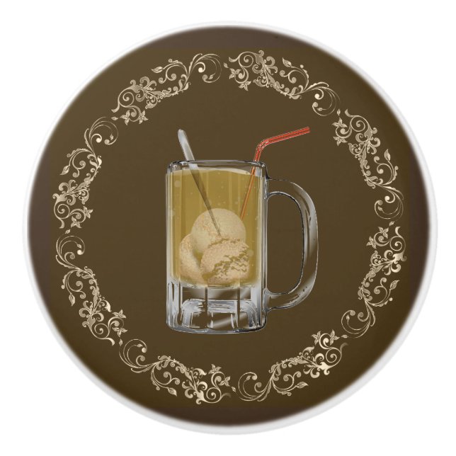 Pomo De Cerámica Botón de cerámica del flotador de cerveza de raíz (Anverso)