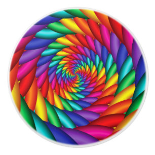 Pomo De Cerámica Botón de cerámica del fractal de la torsión del
