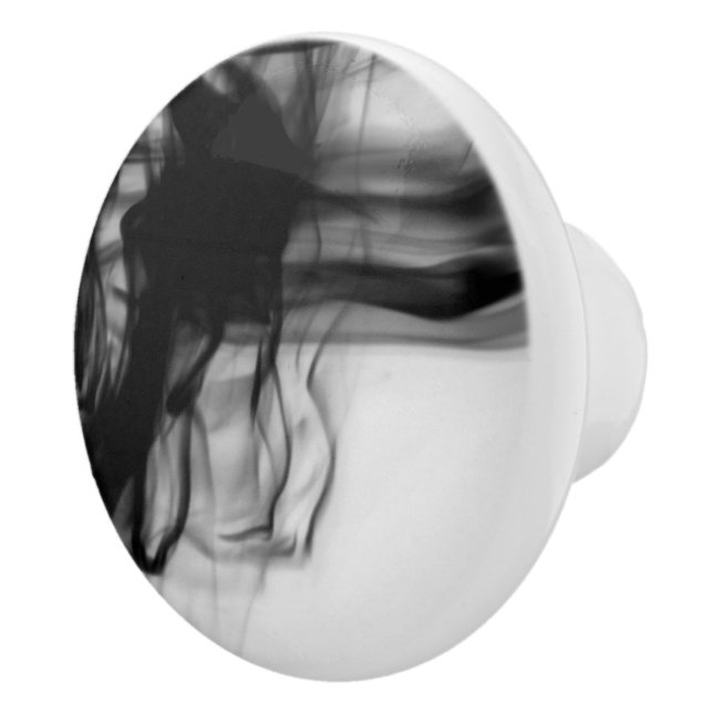 Pomo De Cerámica Botón de cerámica del fuego II negro del artista (Derecha)