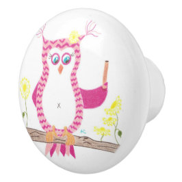 Pomo De Cerámica Botón de cerámica del galón del profesor rosado