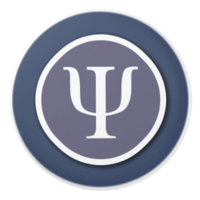 Pomo De Cerámica Botón de cerámica del símbolo de la psicología (Anverso)