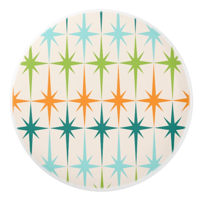 Pomo De Cerámica Botón de cerámica geométrico de Starbursts del (Anverso)