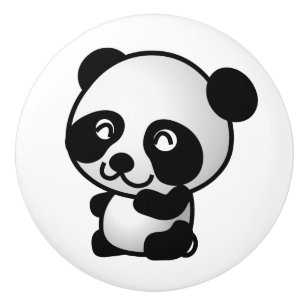 Pomo De Cerámica Botón de cerámica. Panda.