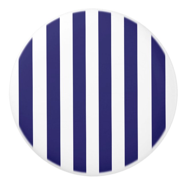 Pomo De Cerámica Botón de cerámica rayado azul y blanco de (Anverso)