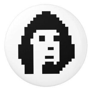 Pomo De Cerámica botón de clave criptotroncal blanca negra #1