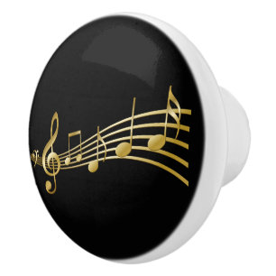 Pomo De Cerámica Botón de la nota de la música