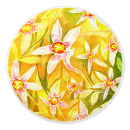 Pomo De Cerámica Botón de puerta de cerámica floral hermoso de