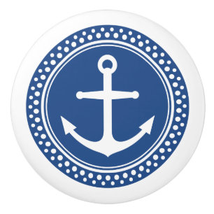 Pomo De Cerámica Botón de puerta del ancla