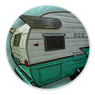 Pomo De Cerámica botón del cajón del campista de la aguamarina del