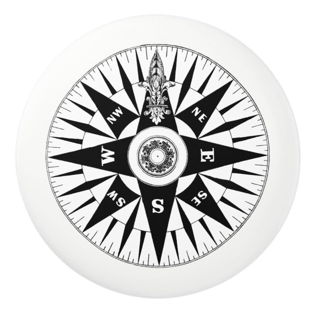 Pomo De Cerámica Botón del compás (Anverso)