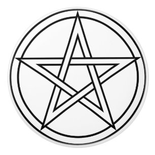 Pomo De Cerámica Botón del Pentagram