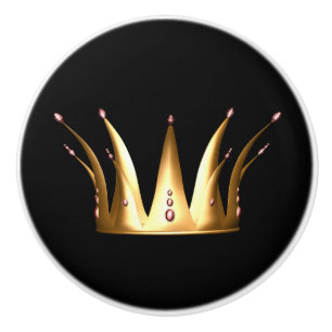 Pomo De Cerámica Botón del tirón del cajón de la corona del oro