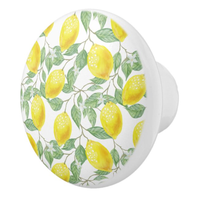 Pomo De Cerámica Botón-Limones de cerámica del gabinete (Derecha)