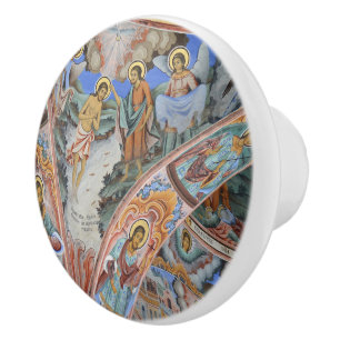 Pomo De Cerámica Botón religioso del aparador del icono