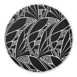 Pomo De Cerámica Botones blancos y negros del gabinete del diseño